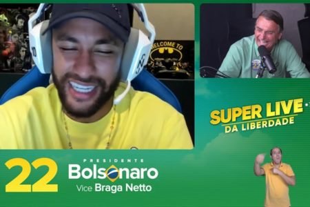 Com a participação Neymar Jr, “super live” de Bolsonaro supera 1 milhão de visualizações