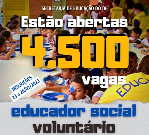 Inscrições para o Programa Educador Social Voluntário de 2023 são abertas