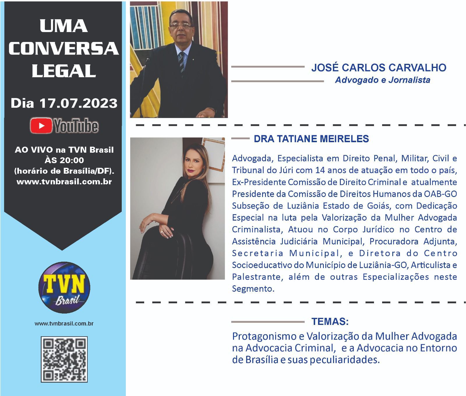 Não perca!! Programa uma conversa legal. na TVN