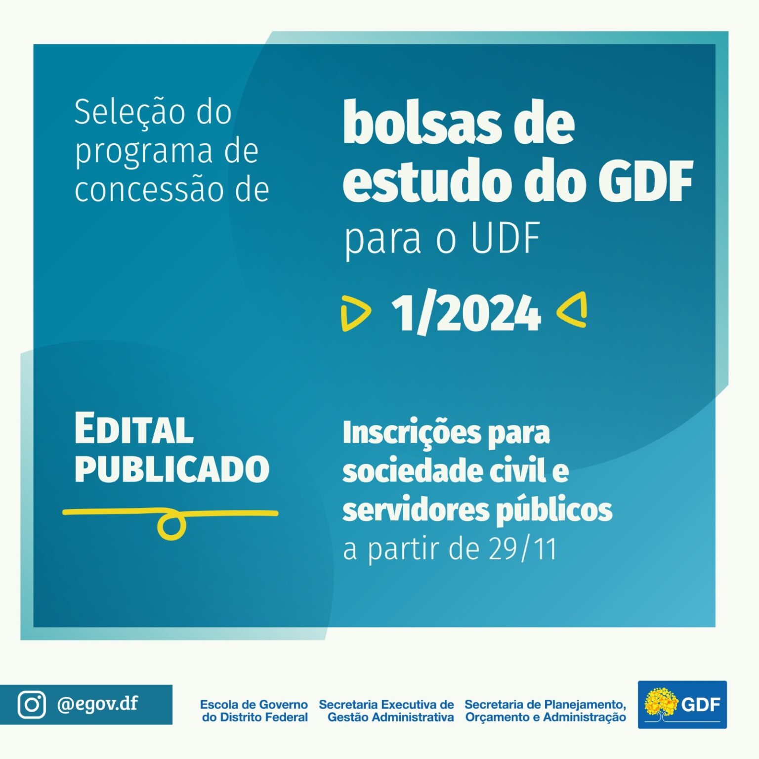 Servidor do GDF e aluno da rede pública podem concorrer a bolsas de estudos