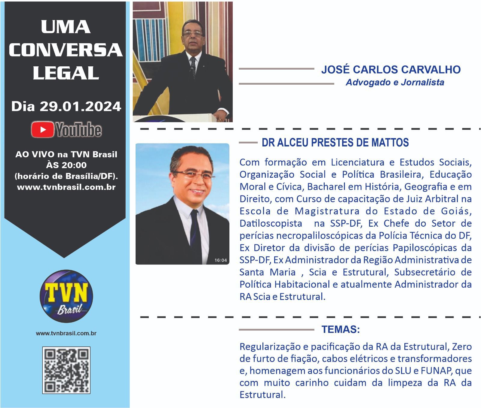 Não perca HOJE!!! – Uma Conversa legal – Com Dr. Alceu Prestes