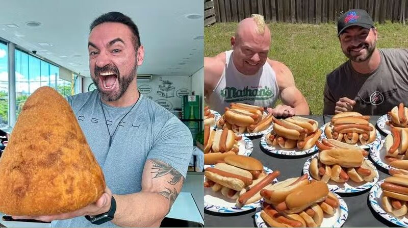 ‘Comedor profissional’: brasileiro fica em 6º lugar em campeonato de comer cachorro-quente nos EUA