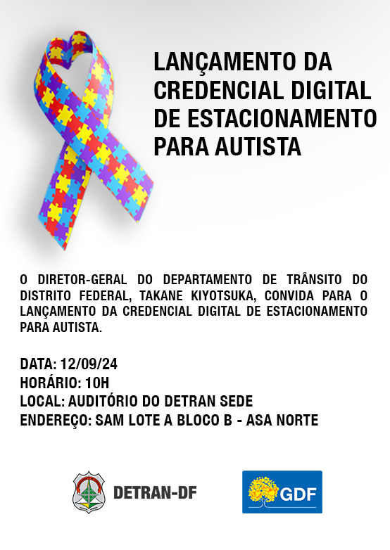 Detran-DF lança processo digital de emissão da credencial de estacionamento para autista